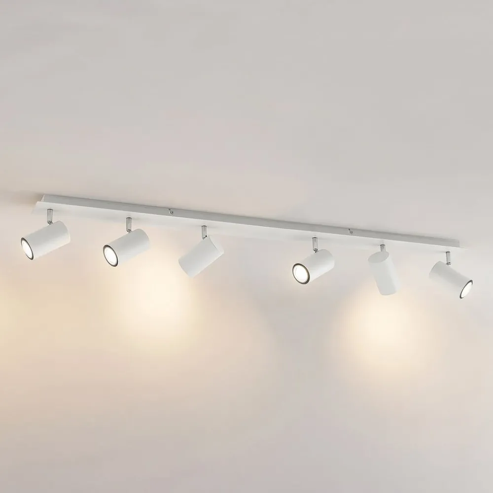 Lindby downlight Joffrey, 116 cm, hvit, 6 lyskilder, GU10 Hot