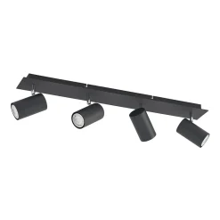 Lindby downlight Joffrey, 70 cm, svart, 4 lyskilder, GU10 Hot