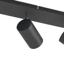 Lindby downlight Joffrey, 70 cm, svart, 4 lyskilder, GU10 Hot