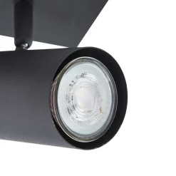 Lindby downlight Joffrey, 70 cm, svart, 4 lyskilder, GU10 Hot