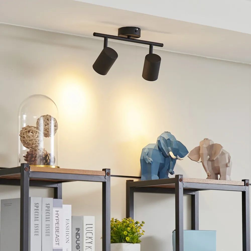 Lindby downlight Jorell, svart, 31 cm, 2 lyskilder, GU10 Online