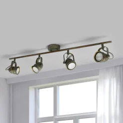 Lindby downlight Leonor, 4 lyskilder, grønn, metall, 78 cm| Spotter I Tak