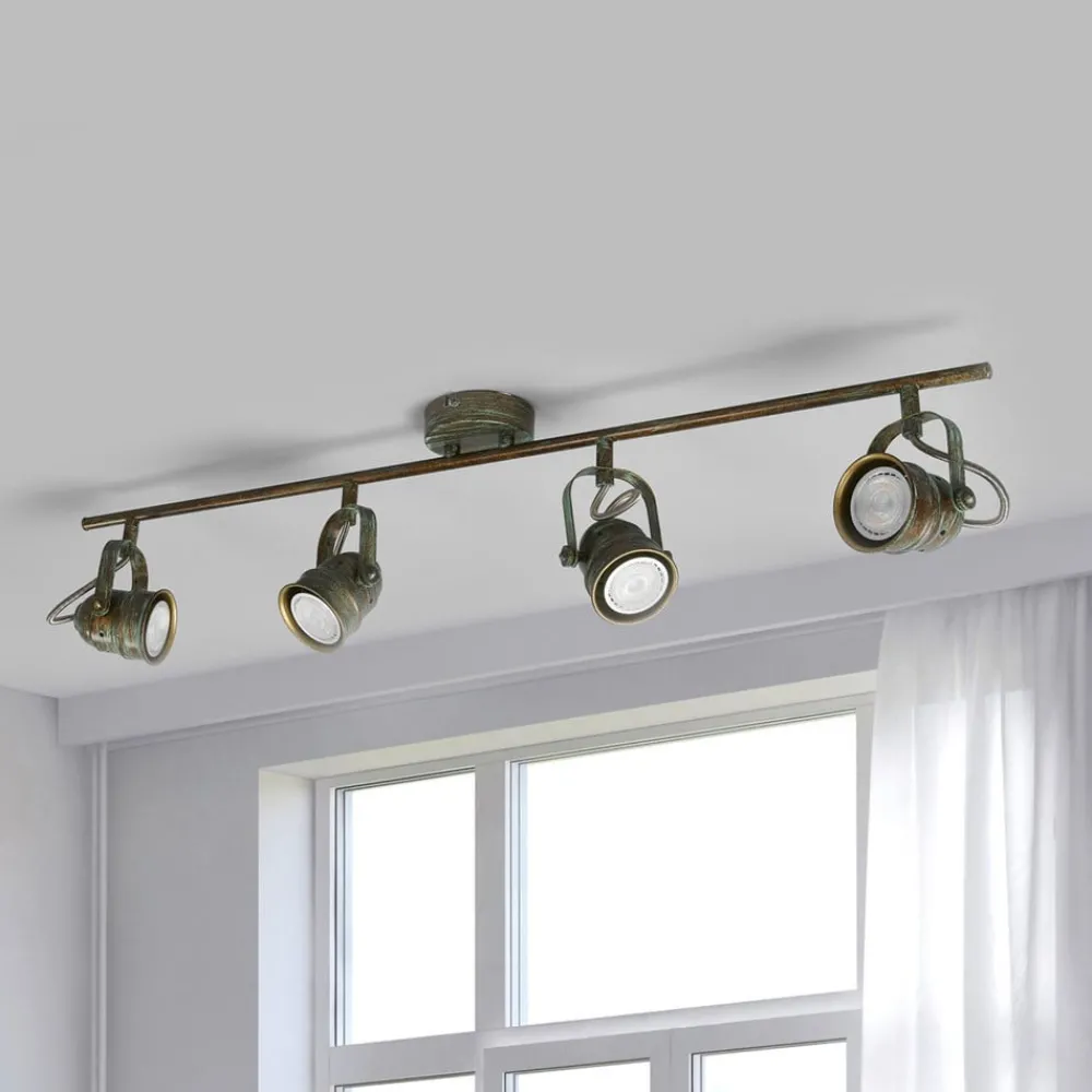 Lindby downlight Leonor, 4 lyskilder, grønn, metall, 78 cm| Spotter I Tak