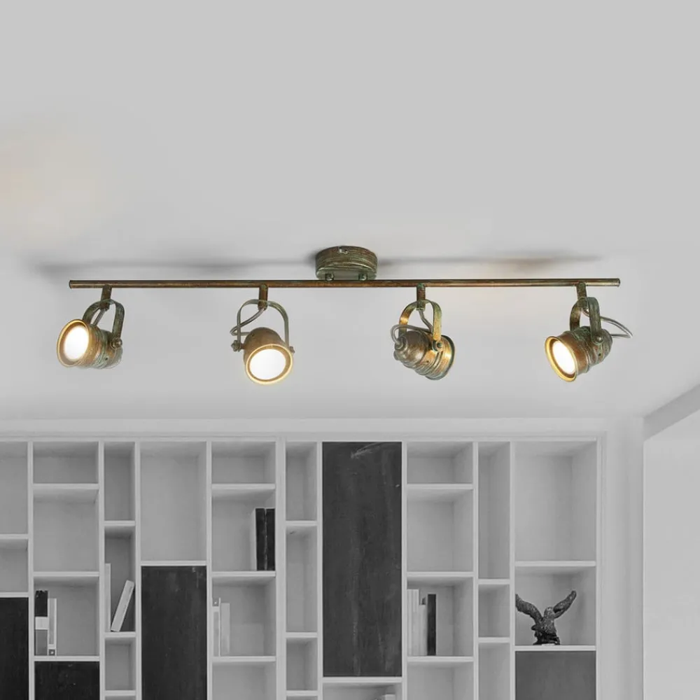 Lindby downlight Leonor, 4 lyskilder, grønn, metall, 78 cm| Spotter I Tak