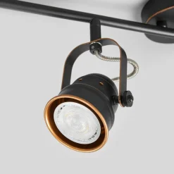 Lindby downlight Leonor, 4 lyskilder, svart, metall, 78 cm| Spotter I Tak