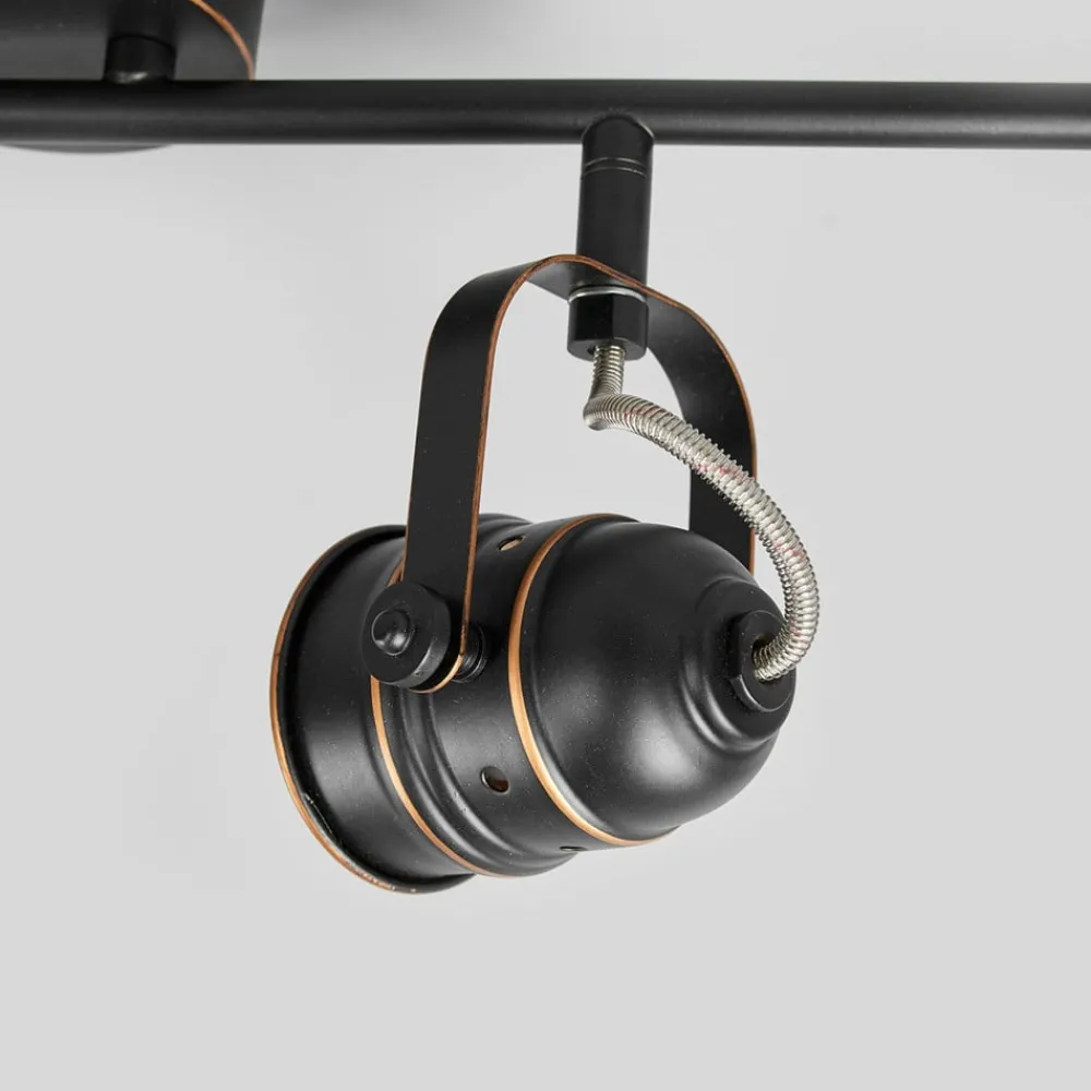 Lindby downlight Leonor, 4 lyskilder, svart, metall, 78 cm| Spotter I Tak