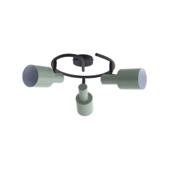 Lindby downlight Ovelia, grønn/svart, 3 lyskilder, E27| Kontorbelysning|Spotter I Tak