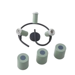 Lindby downlight Ovelia, grønn/svart, 3 lyskilder, E27| Kontorbelysning|Spotter I Tak