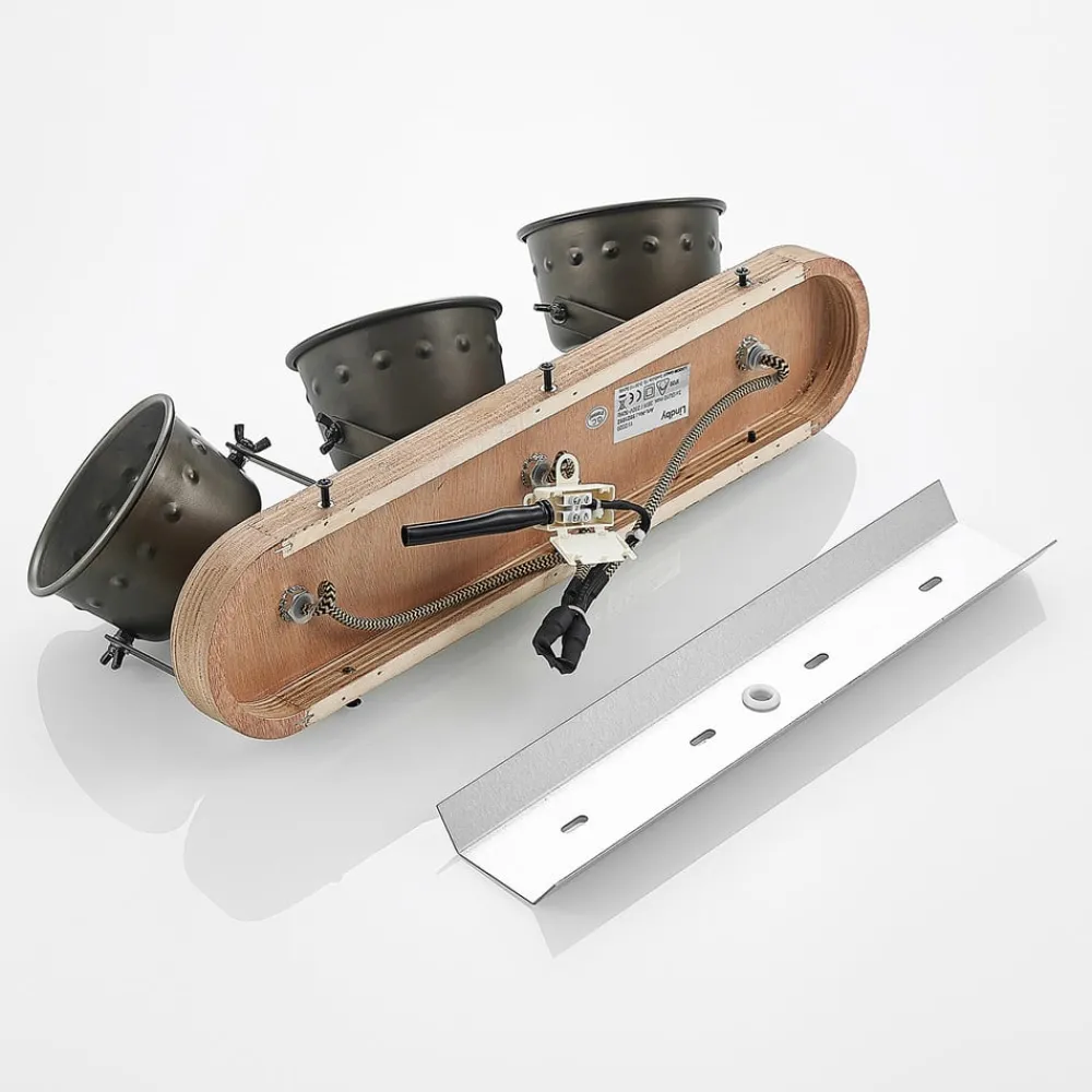 Lindby downlight Rubinjo, 45 cm, 3 lyskilder, tre, GU10| Spotter I Tak|Taklamper