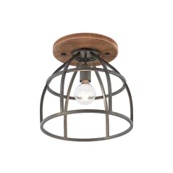 Lindby downlight Rutger, Ø 34 cm, tre, bur, E27| Design- Og Hotellbelysning|Taklamper