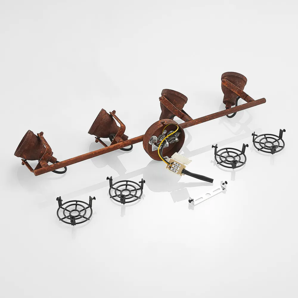 Lindby downlight Scabra, 63 cm, rustbrun, 4 lyskilder, metall Clearance