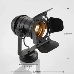 Lindby downlight Tilen, 1 lyskilde, svart, metall, 38 cm Clearance