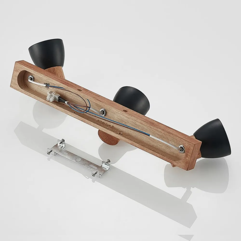 Lindby downlight Tonja, 3 lyskilder, 55 cm, tre, stål| Design- Og Hotellbelysning|Spotter I Tak