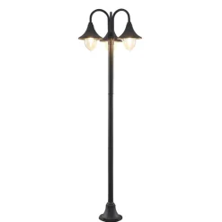 Lindby Edric lyktestolpe, høyde 215 cm, antrasitt, aluminium| Lyktestolper