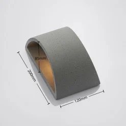 Lindby Edvin vegglampe av betong, halvrund New