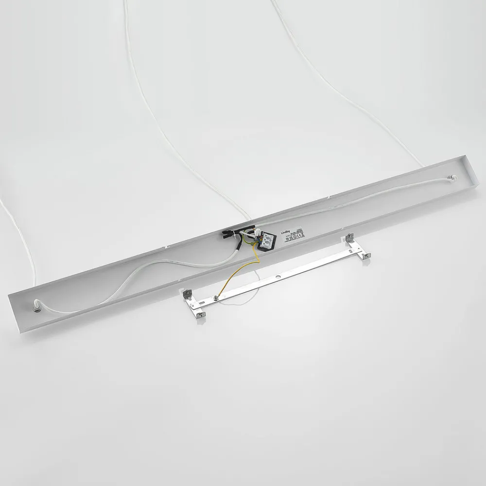 Lindby Elamira pendellampe, hvit, metall, 133 cm, 3 lyskilder. Outlet