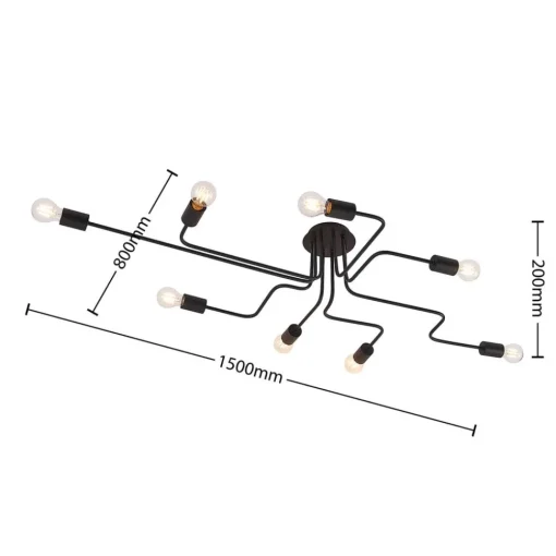 Lindby Elimar taklampe, 8 lyskilder Clearance