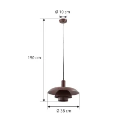 Lindby Elorri hengelampe, brun, metall, Ø 38 cm| Pendellamper
