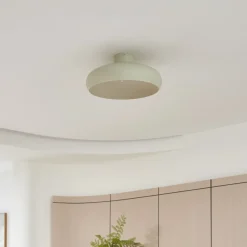 Lindby Elover taklampe, lysegrønn, Ø 45 cm, jern| Taklamper