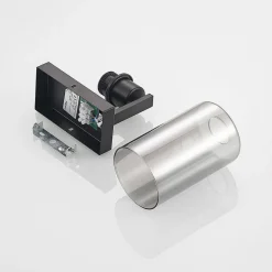 Lindby Emavi vegglampe, svart/røykgrå, glass, E27| Vegglamper