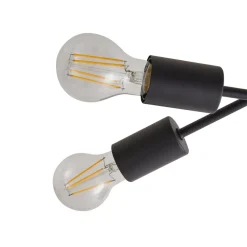 Lindby Estar taklampe, svart, metall, 6 lyskilder, Ø56cm| Design- Og Hotellbelysning|Taklamper