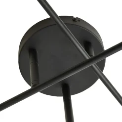 Lindby Estar taklampe, svart, metall, 6 lyskilder, Ø56cm| Design- Og Hotellbelysning|Taklamper