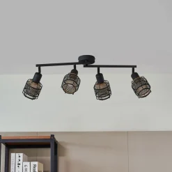 Lindby Eudoria spot 4 lyskilder svart/gull Hot