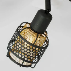 Lindby Eudoria spot 4 lyskilder svart/gull Hot