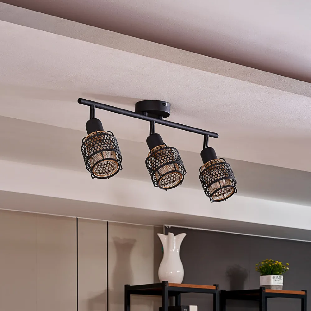 Lindby Eudoria spot 3 lyskilder svart/gull Sale