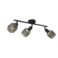 Lindby Eudoria spot 3 lyskilder svart/gull Sale
