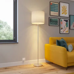Lindby Evenly gulvlampe med tekstilskjerm New