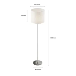 Lindby Evenly gulvlampe med tekstilskjerm New