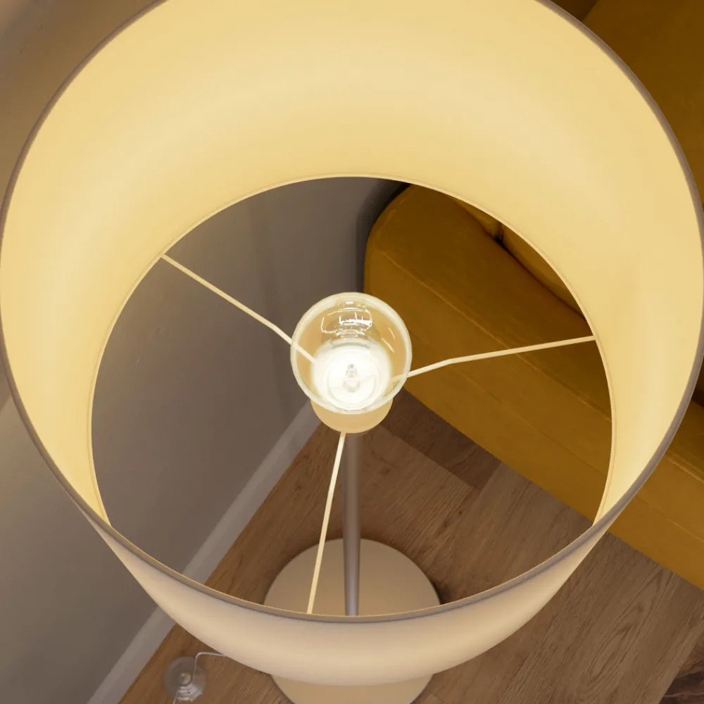 Lindby Evenly gulvlampe med tekstilskjerm New