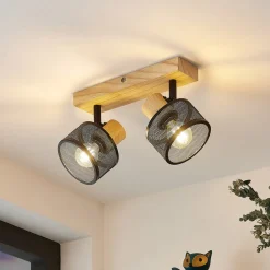 Lindby Evinora takspot av tre, 2 lyskilder