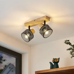 Lindby Evinora takspot av tre, 2 lyskilder