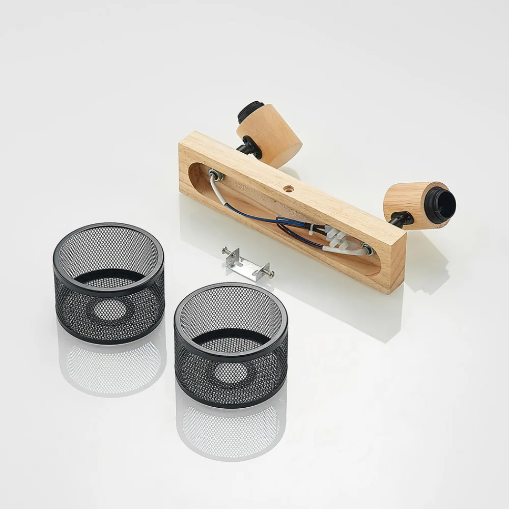 Lindby Evinora takspot av tre, 2 lyskilder