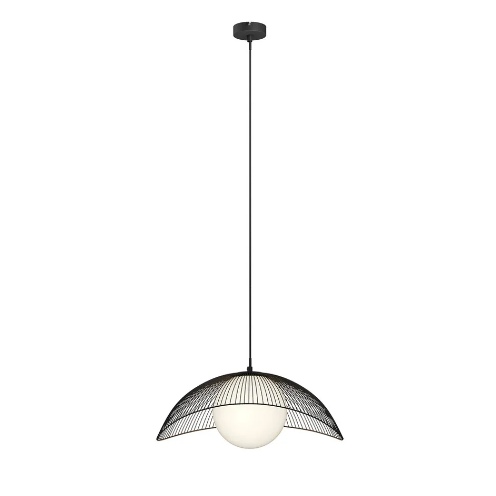 Lindby Fabronia hengelampe, gitter, glasskule Best