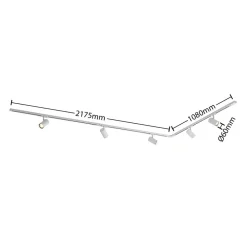 Lindby 1-fase skinnesystem Linaro, GU10, hvit, 5 lyskilder| Skinnesystem