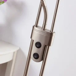 Lindby Felicia uplight med leselampe, nikkel| Gulvlamper