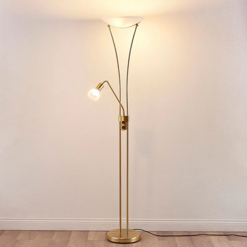 Lindby Felicia uplight med leselampe, messing Clearance