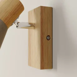 Lindby Filiz spotlight, 12 cm høy, tre, betong, E14 Best