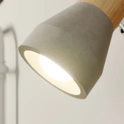 Lindby Filiz spotlight, 12 cm høy, tre, betong, E14 Best