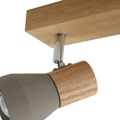 Lindby Filiz spotlight, 3 lyskilder, 47 cm lang, tre, betong, E14| Spotter I Tak|Taklamper