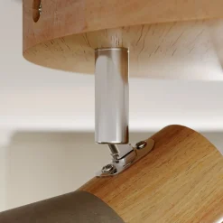 Lindby Filiz spotlight, 3 lyskilder, Ø 20 cm, tre, betong, E14 Outlet