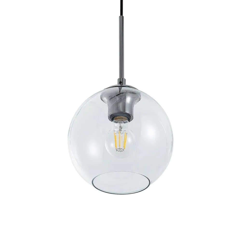 Lindby Firano hengelampe, 110 cm, 3 lyskilder, antrasitt, glass| Pendellamper