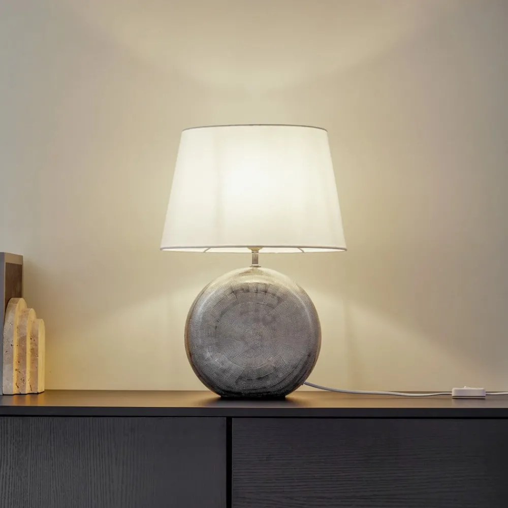 Lindby Florentino bordlampe, 49 cm, keramikk, tekstil| Bordlamper