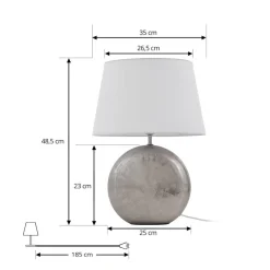 Lindby Florentino bordlampe, 49 cm, keramikk, tekstil| Bordlamper