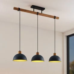 Lindby Flurin hengelampe, 3 lyskilder, 107 cm, svart, metall| Pendellamper