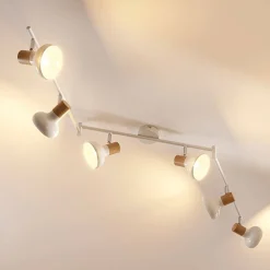 Lindby Fridolin downlight, 160 cm, 6 lyskilder, hvit, metall| Spotter I Tak|Taklamper