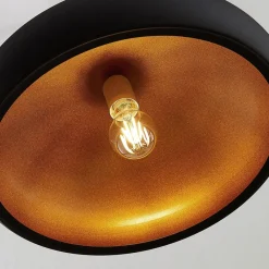 Lindby Gerwina pendellampe, svart/gull, metall, 40 cm, E27| Pendellamper